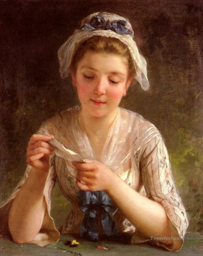 ラ・レットル アカデミック・リアリズムの少女 エミール・ムニエ Oil Paintings